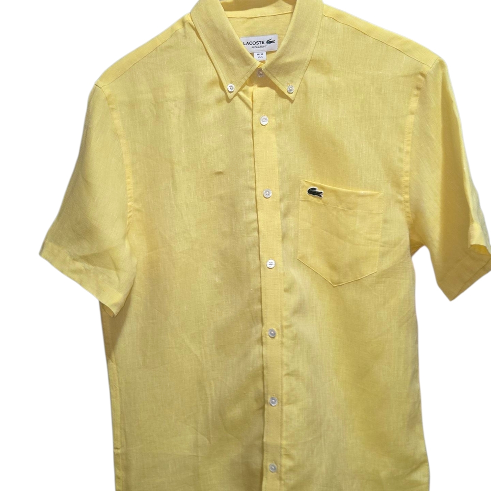 Lacoste Men's Casual Yellow Button Down Shirt